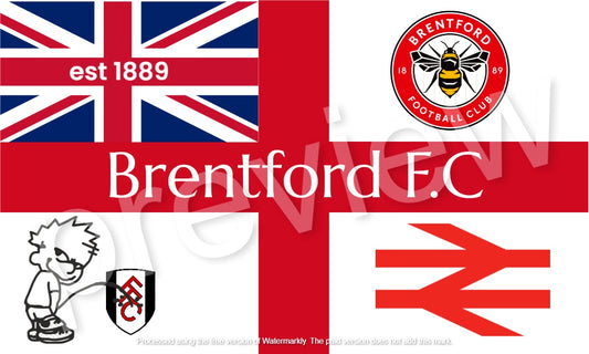 10x Brentford England flag